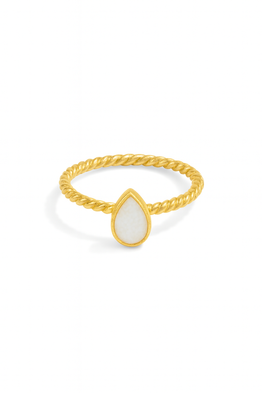 Twisted Teardrop Keepsake Ring